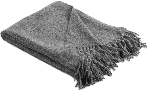 Kairos Modern Classic Dark Grey Woven Alpaca Boucle Throw Blanket