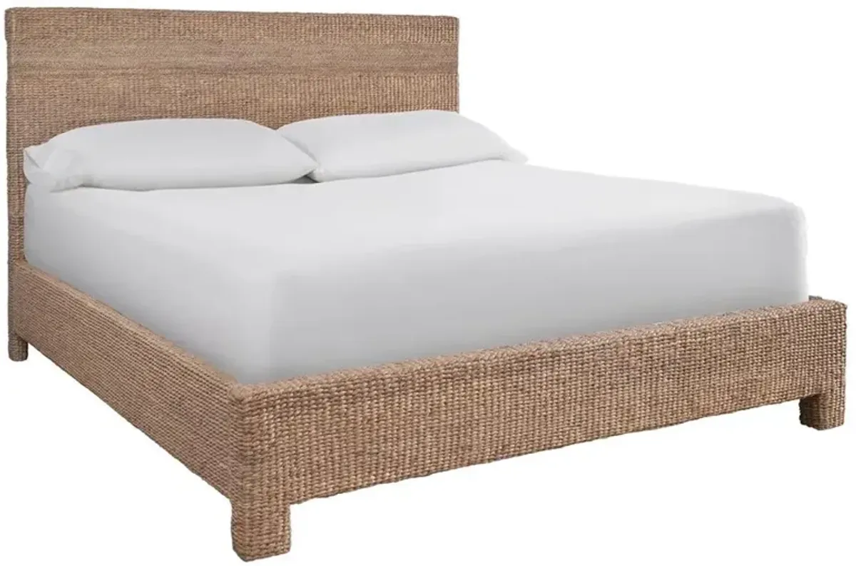 Victor Coastal Beach Brown Woven Hyacinth Classic Bed - King
