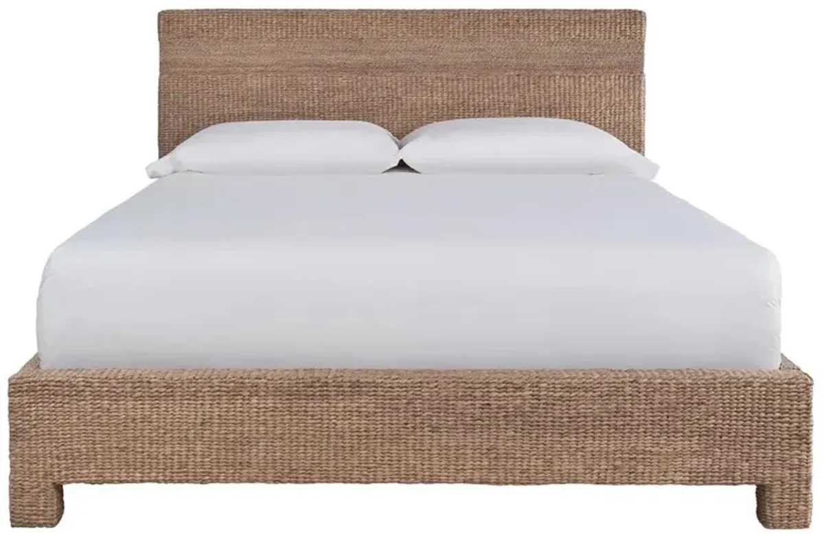 Victor Coastal Beach Brown Woven Hyacinth Classic Bed - King