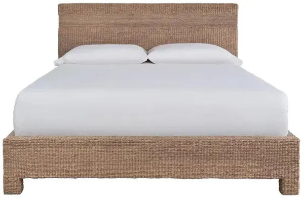 Victor Coastal Beach Brown Woven Hyacinth Classic Bed - King