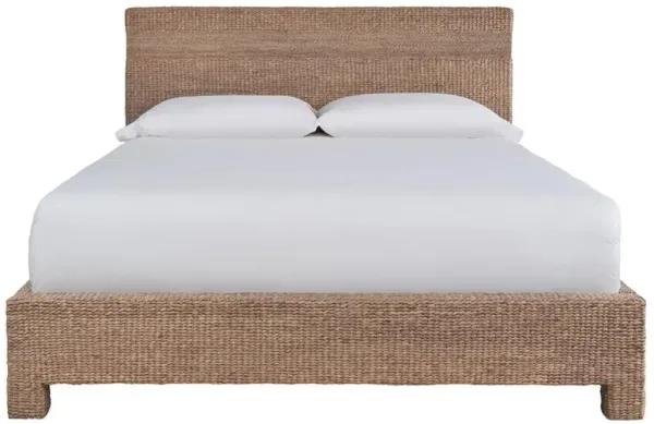 Victor Coastal Beach Brown Woven Hyacinth Classic Bed - Queen