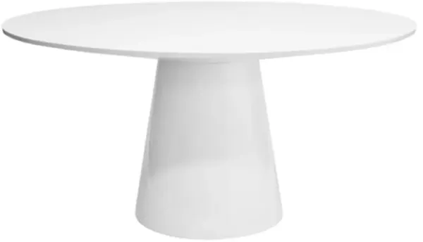 Worlds Away Hamilton French Country White Wood Pedestal Round Dining Table - 59"