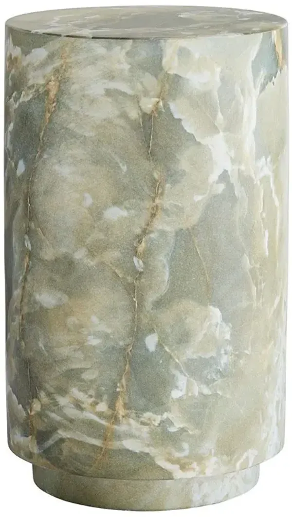 Herbie Global Bazaar Jade Faux Marble Round Drum Accent Table