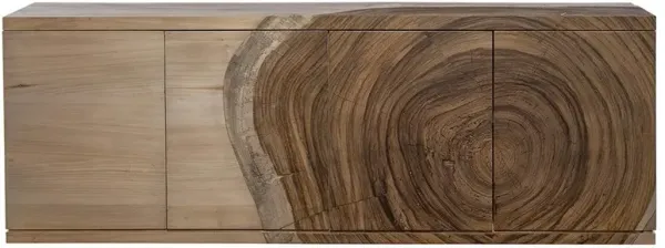 Colene Rustic Lodge Ochre Brown Wood 4 Door Rectangular Buffet Sideboard