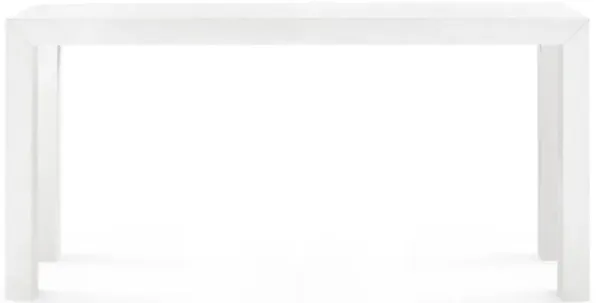 Parsons Chiffon White Lacquered Grasscloth Console Table - Large