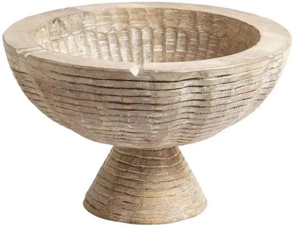 Aurora Grey Blonde Mango Wood Decorative Footed Bowl
