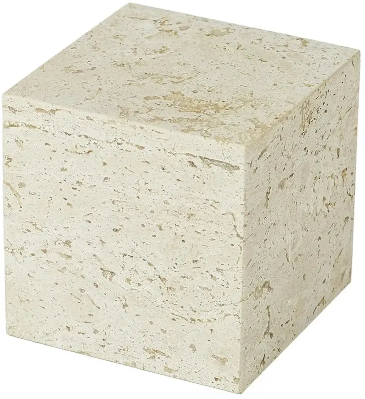 Jaxon Travertine Modern Brown Stone Riser Sculpture - Small