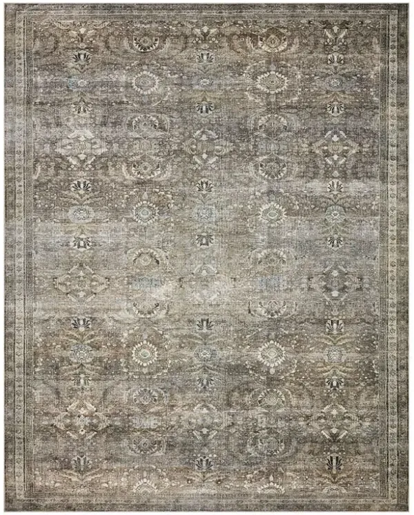 Zethan Global Bazaar Grey Moss Patterned Rug - 2'3"3x9"