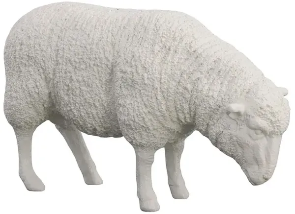 Aeron Modern Classic Glossy White Resin Sheep Sculpture