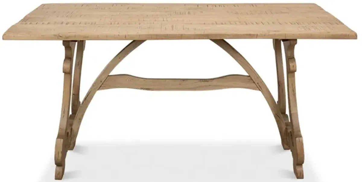 Chase French Country Brown Walnut Wood Rectangular Dining Table - 63"W