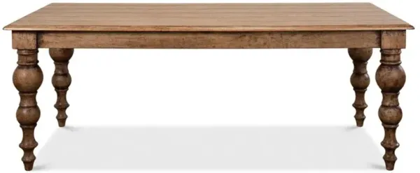 Ethan French Country Brown Oak Wood Rectangular Dining Table - 84"W