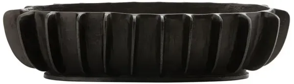 Renzo Industrial Loft Black Aluminum Ribbed Decorative Vase