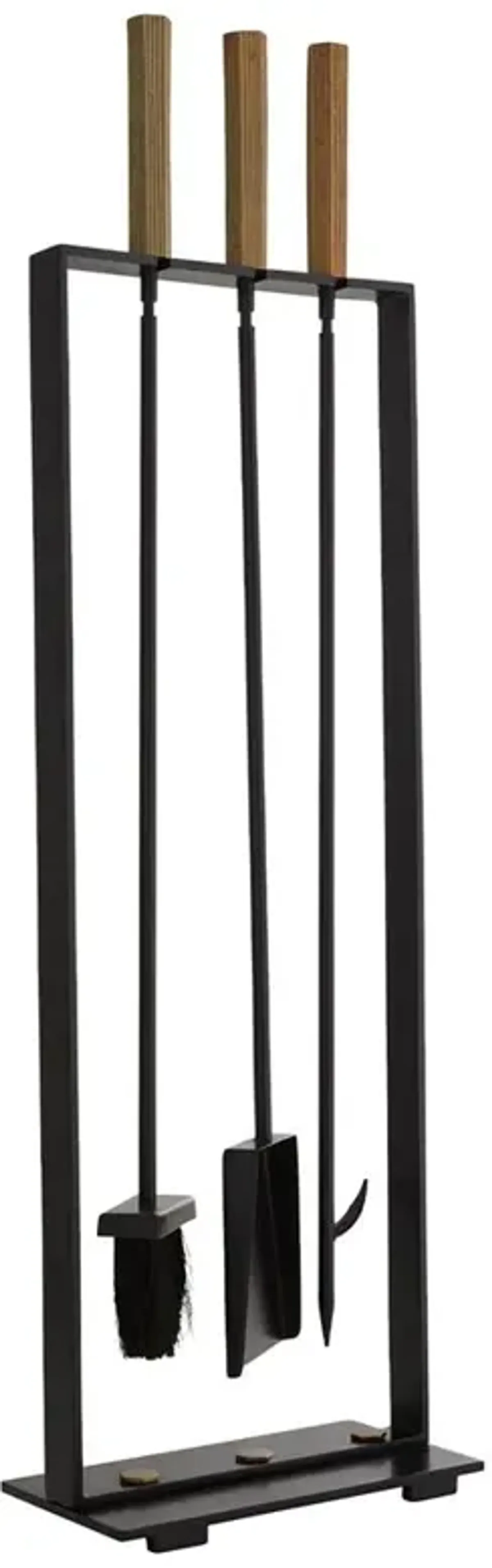 Landt Industrial Loft Black Aluminum 3 Piece Fireplace Tool Set