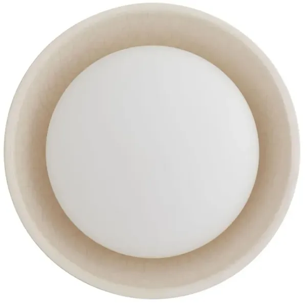 Glaze Industrial Loft Frosted White Glass Crackled Ceramic Sconce