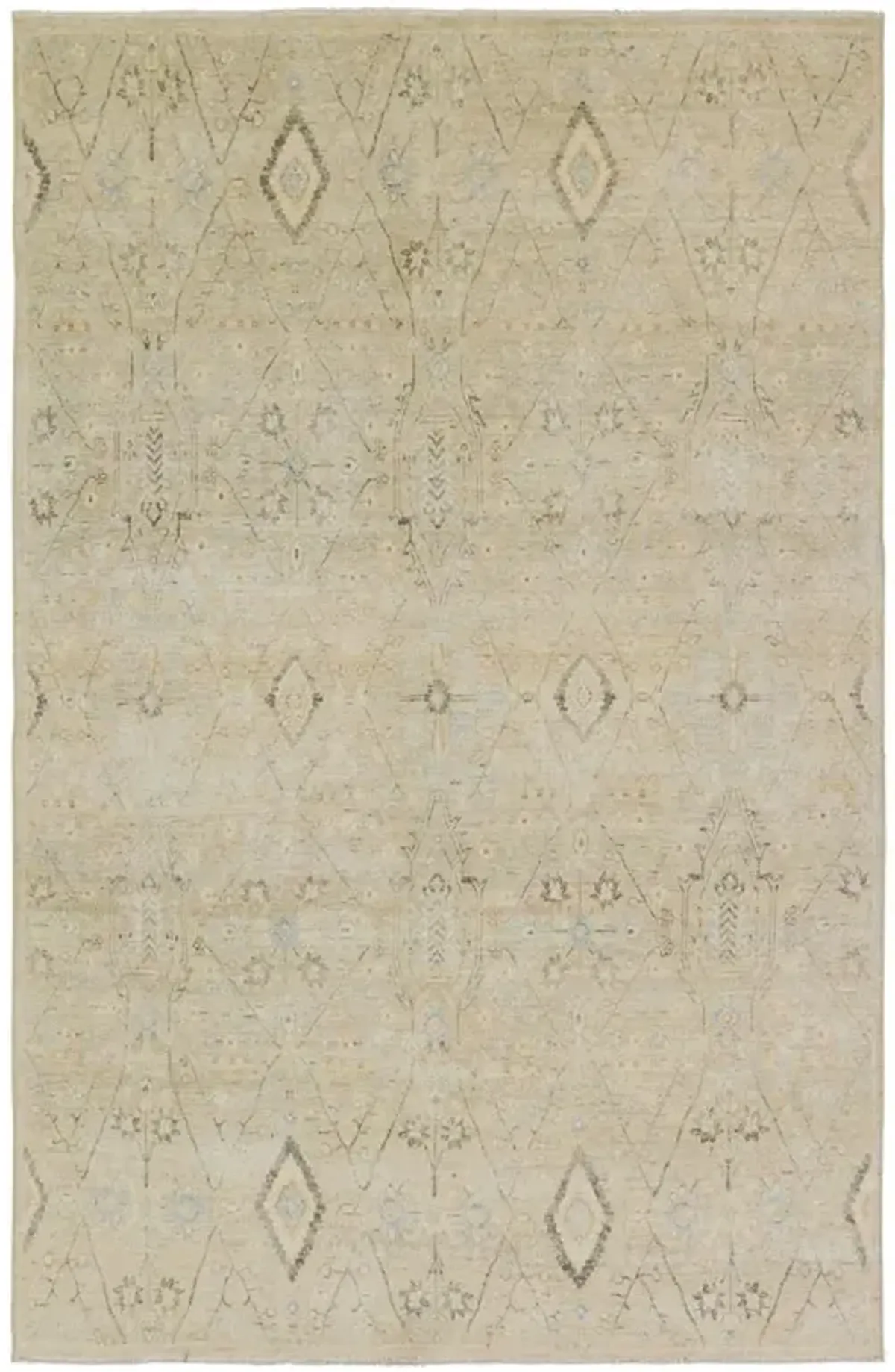 Millie Global Cream Cotton Medallion Patterned Rug - 2'6"x8'