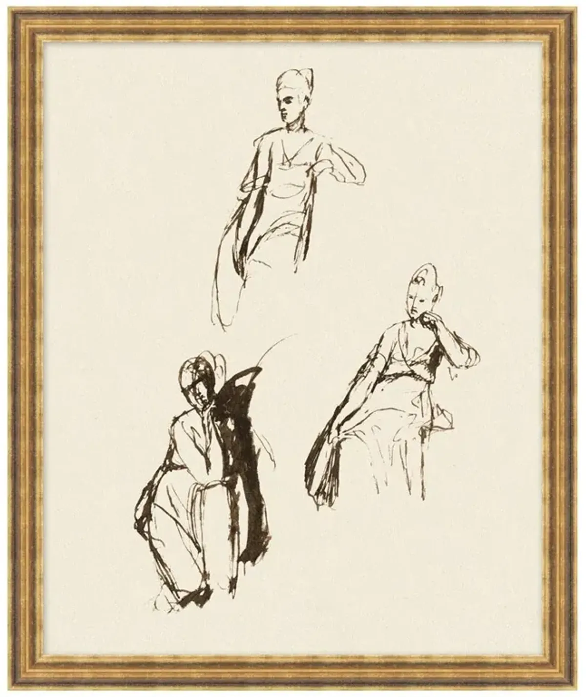 Sianna Modern Classic Figure Gold Frame Illustration