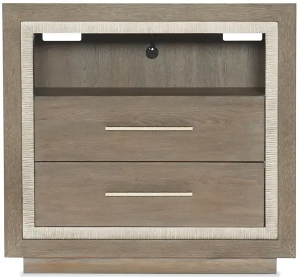 Byron Rustic Lodge Brown Oak Wood 2 Drawer Nightstand