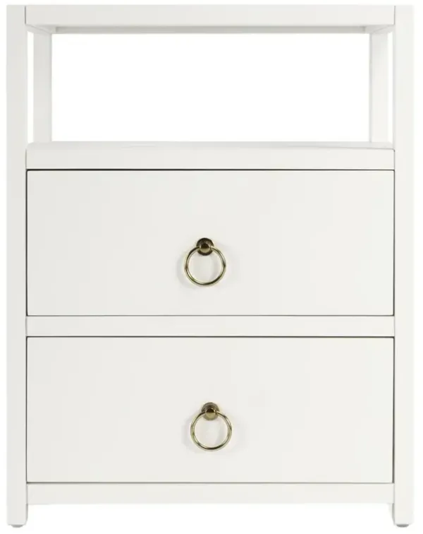 Allura Modern Classic White Wood Nightstand