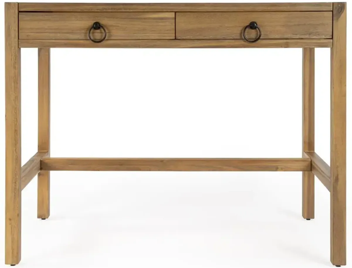 Allura Modern Classic Natural Brown Wood Desk