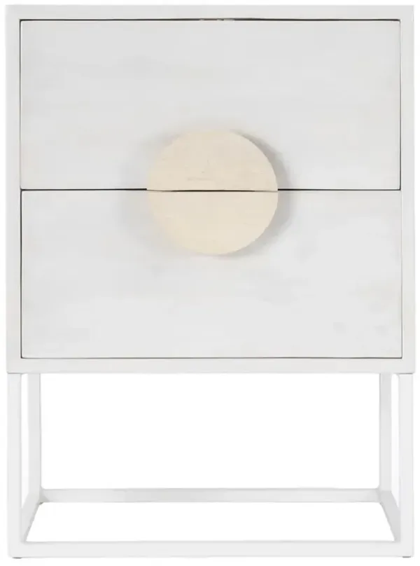 Cilla Modern Classic Off White Mango Wood Nightstand