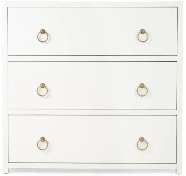 Allura Modern Classic White Wood Chest Dresser