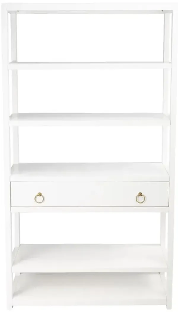 Allura Modern Classic White Wood Bookcase
