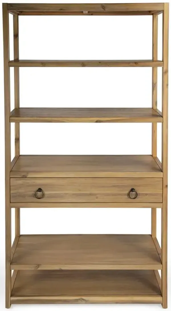 Allura Modern Classic Natural Brown Wood Bookcase