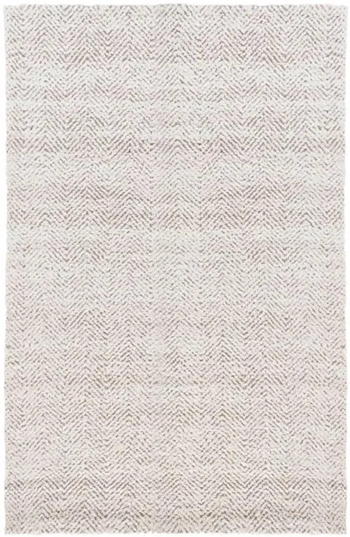 Hedi Modern Classic White Herringbone Patterned Jute Rug - 5'x8'