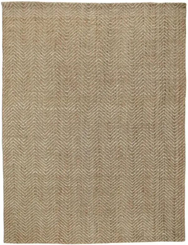 Hedi Modern Classic Natural Herringbone Patterned Jute Rug - 8'x10'