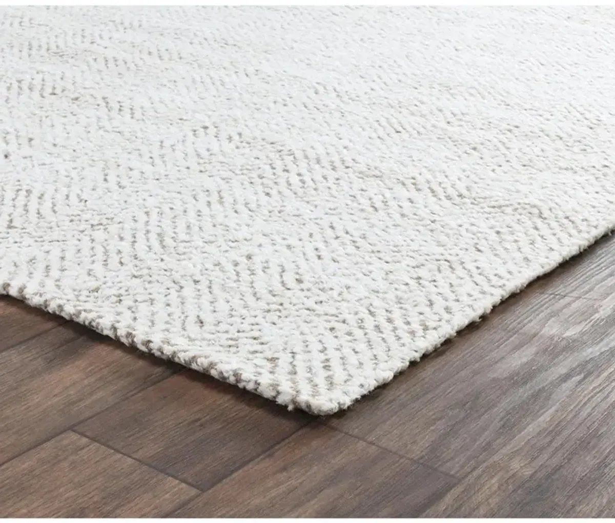 Hedi Modern Classic White Herringbone Patterned Jute Rug - 8'x10'