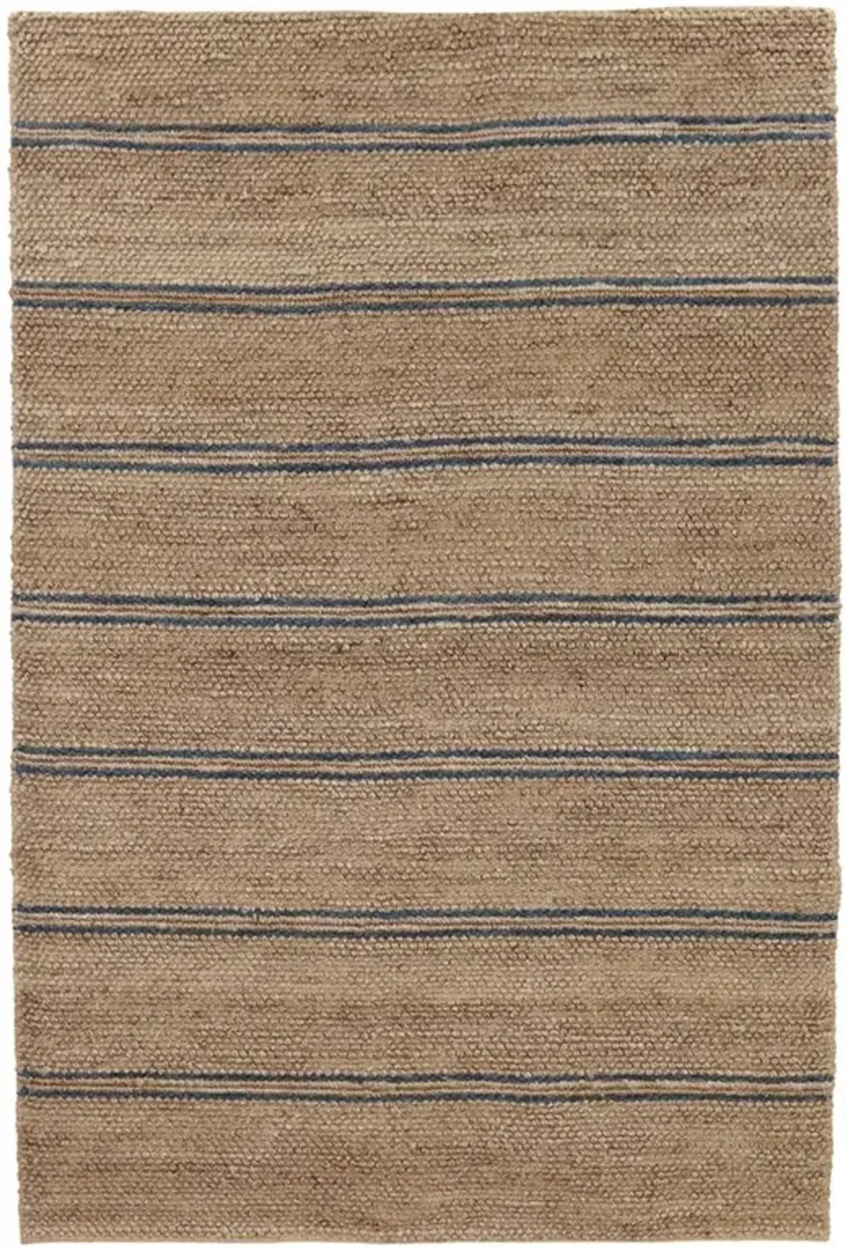Mira Modern Classic Navy Blue Striped Patterned Jute Rug - 9'x12'