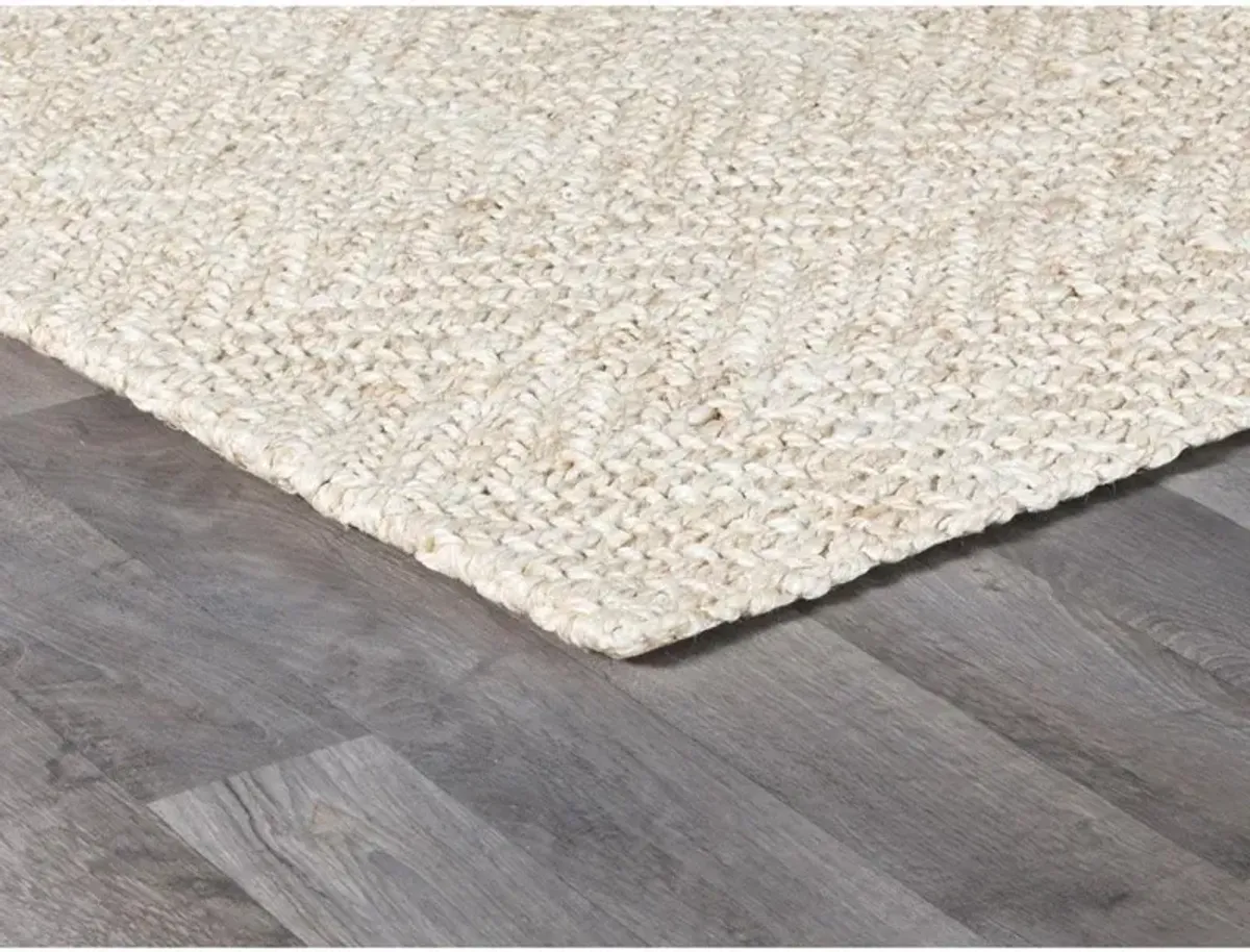 Hedi Modern Classic Cream Herringbone Patterned Jute Rug - 5'x8'
