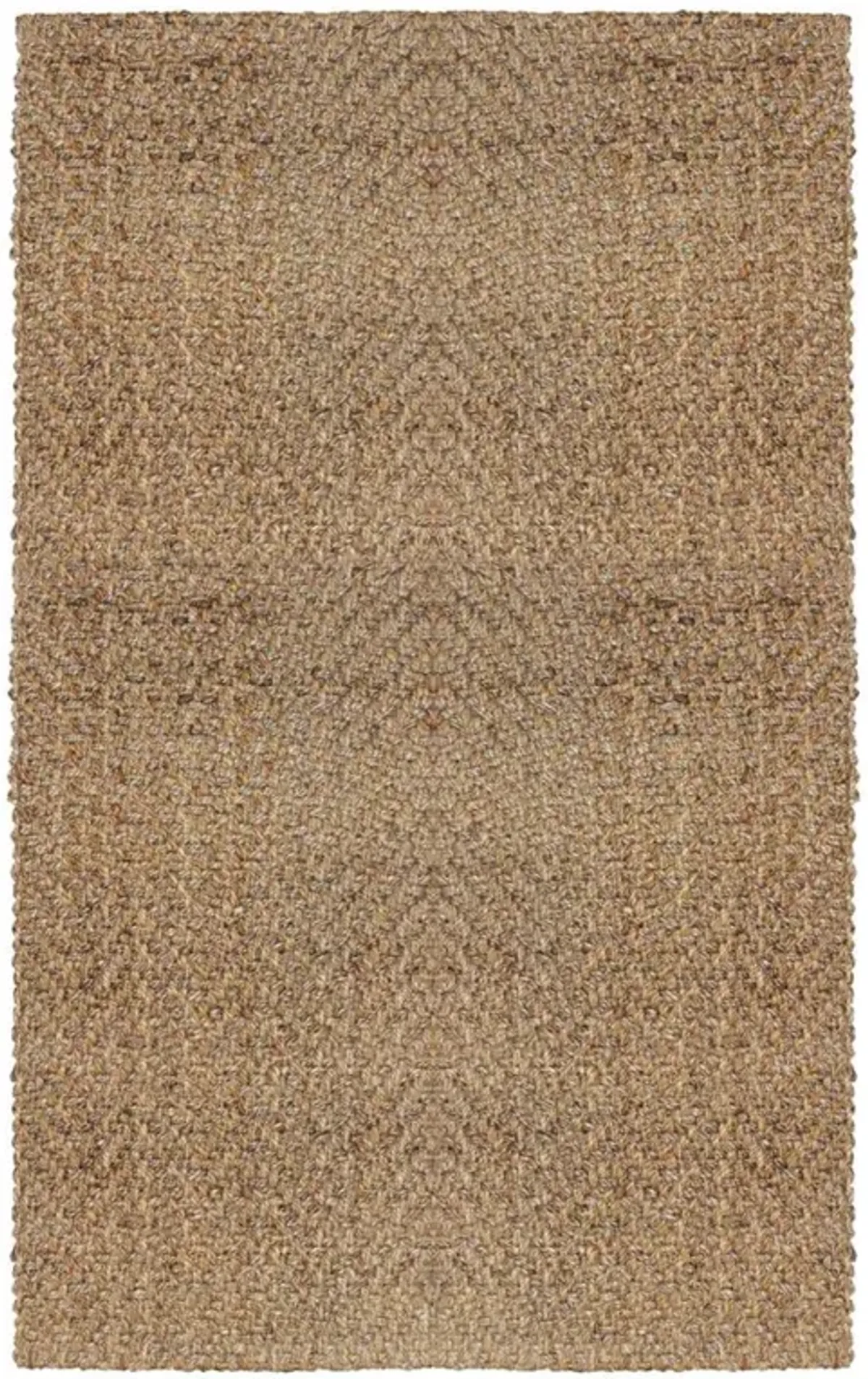 Hedi Modern Classic Brown Herringbone Patterned Jute Rug - 8'x10'