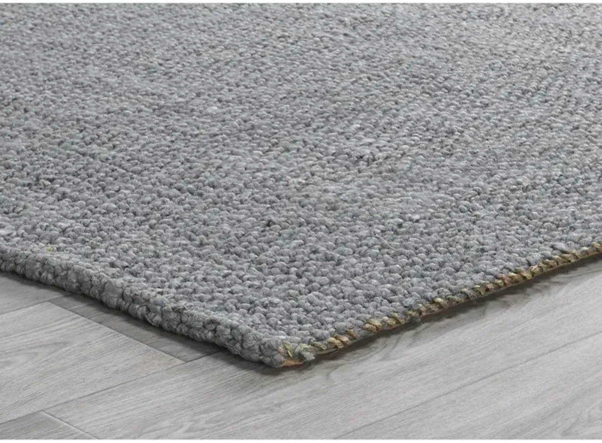 Cole Modern Classic Blue Solid Loop Jute Rug - 9'x12'