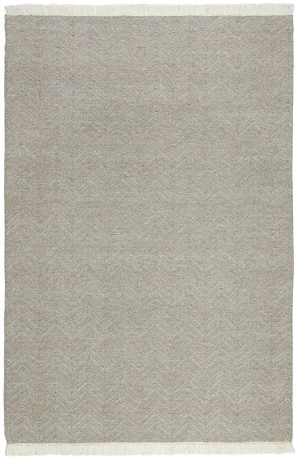 Amari Modern Classic Light Grey Herringbone Patterned Indoor Outdoor Rug - 5'x8'