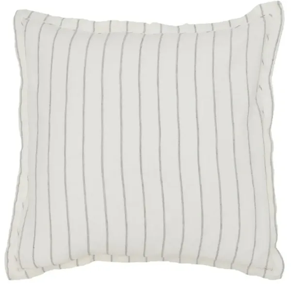 Mavis Modern Classic White Striped Linen Sham - Euro