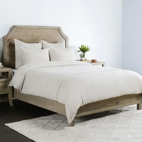 Blaise Modern Classic Beige Linen Duvet Set - Queen