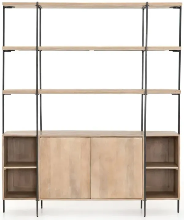 Daphne Modern Classic Mango Wood Black Iron Display Case