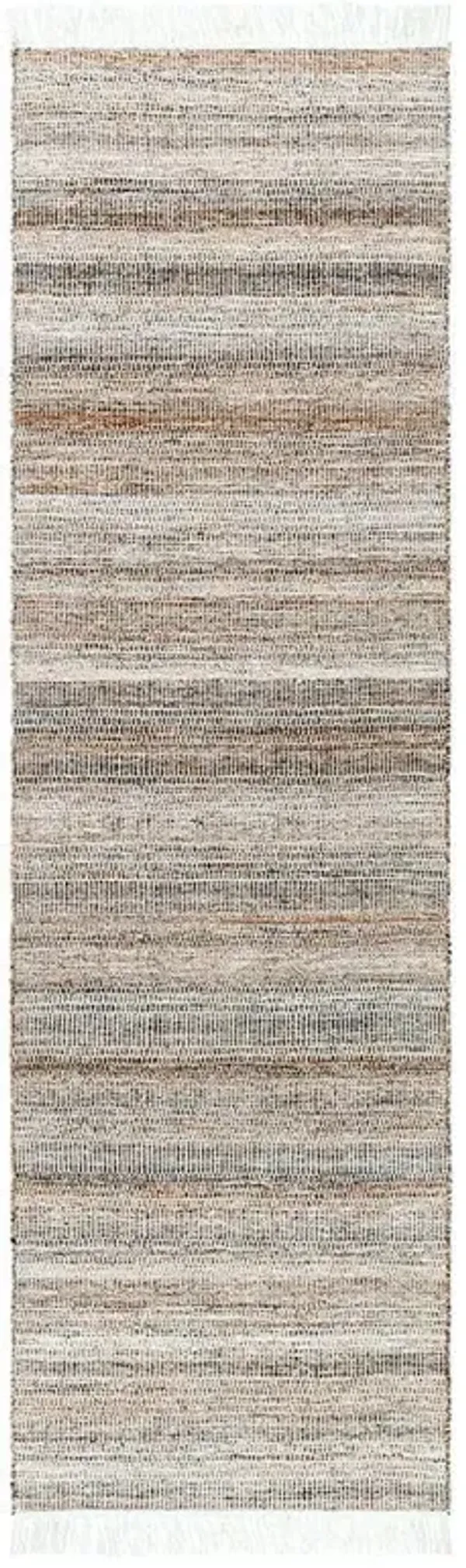 Liliput Coastal Beach Brown Striped Patterned Indoor Outdoor Rug - 2'6"x8'