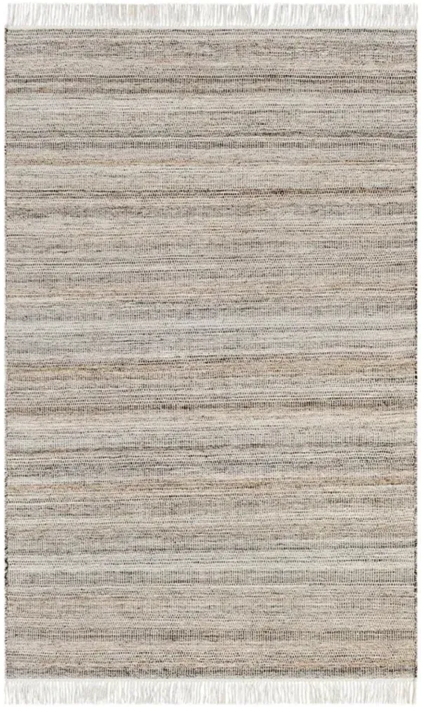 Liliput Coastal Beach Brown Striped Patterned Indoor Outdoor Rug - 2'x3'