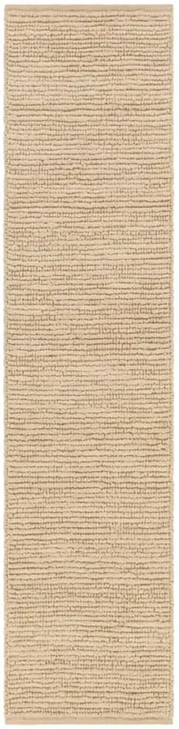 Nakeru Coastal Beach Beige Solid Natural Jute Rug - 2'x8'
