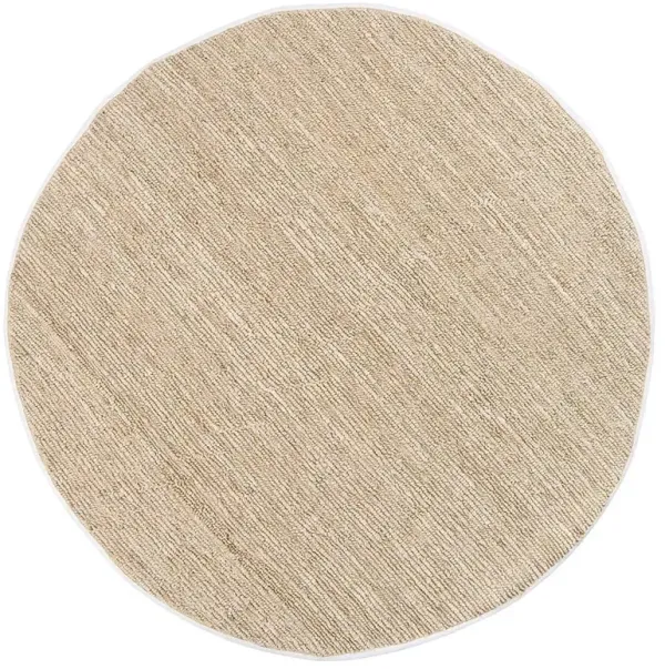 Nakeru Coastal Beach Beige Solid Natural Jute Rug - 8' Round