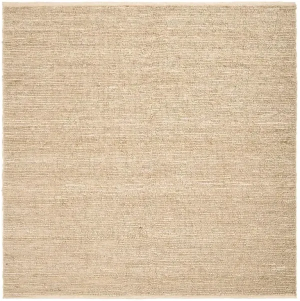 Nakeru Coastal Beach Beige Solid Natural Jute Rug - 8' Square