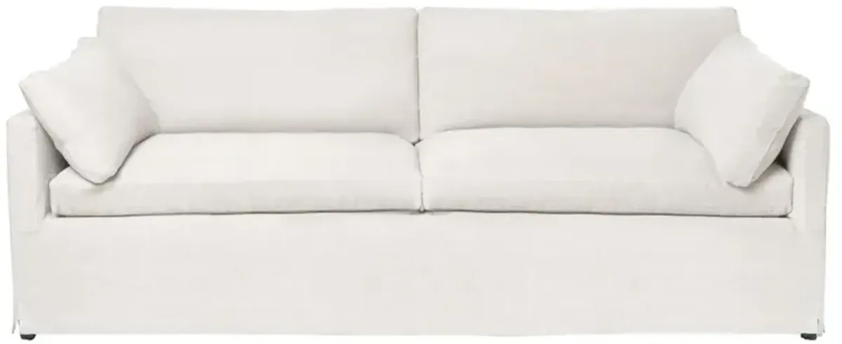 Cisco Home Louis Modern Classic White Linen Slipcovered Sofa - 78''W