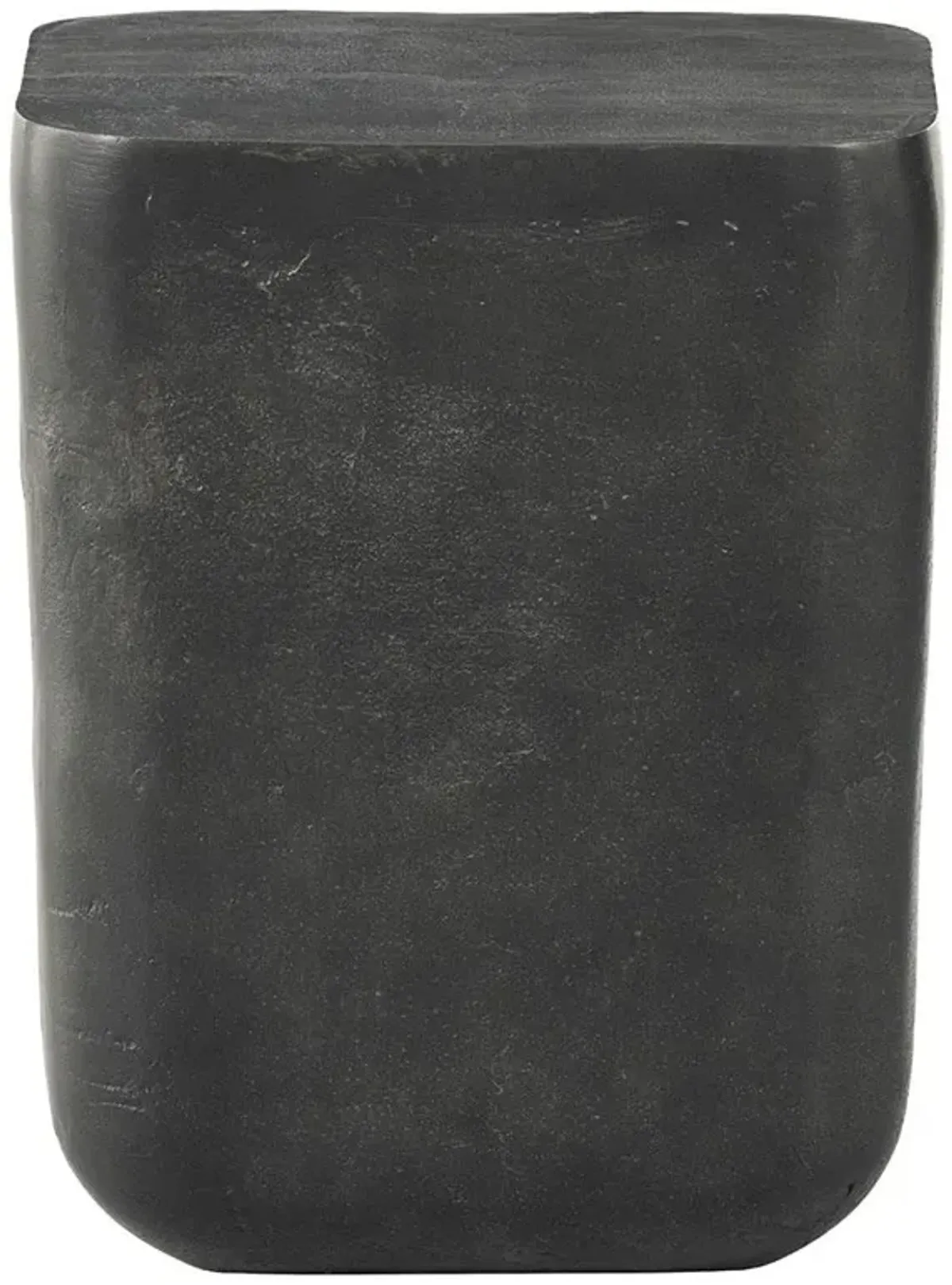 Bailey Industrial Loft Grey Aluminum Square Block Outdoor Drink Table