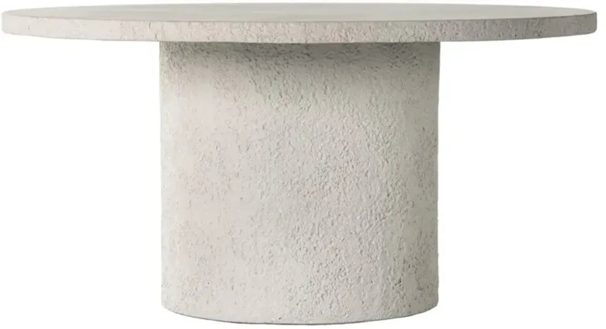 Lucienne Industrial Loft White Concrete Round Outdoor Dining Table - 60"W