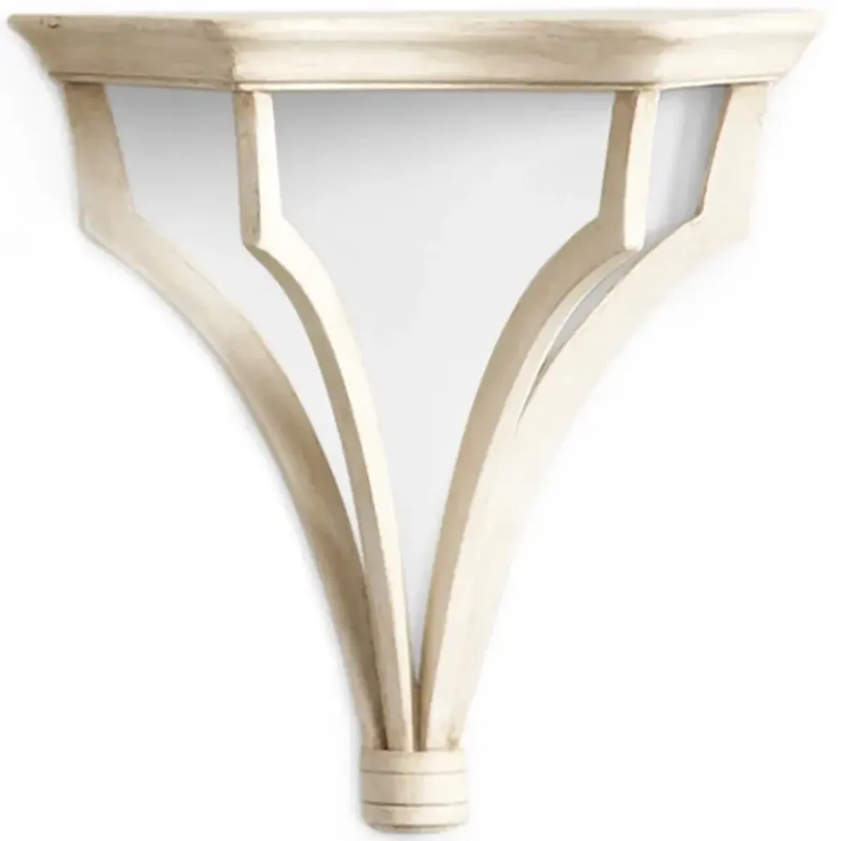 Vincent French Country Antique Cream Wood Bracket Shelf - Medium