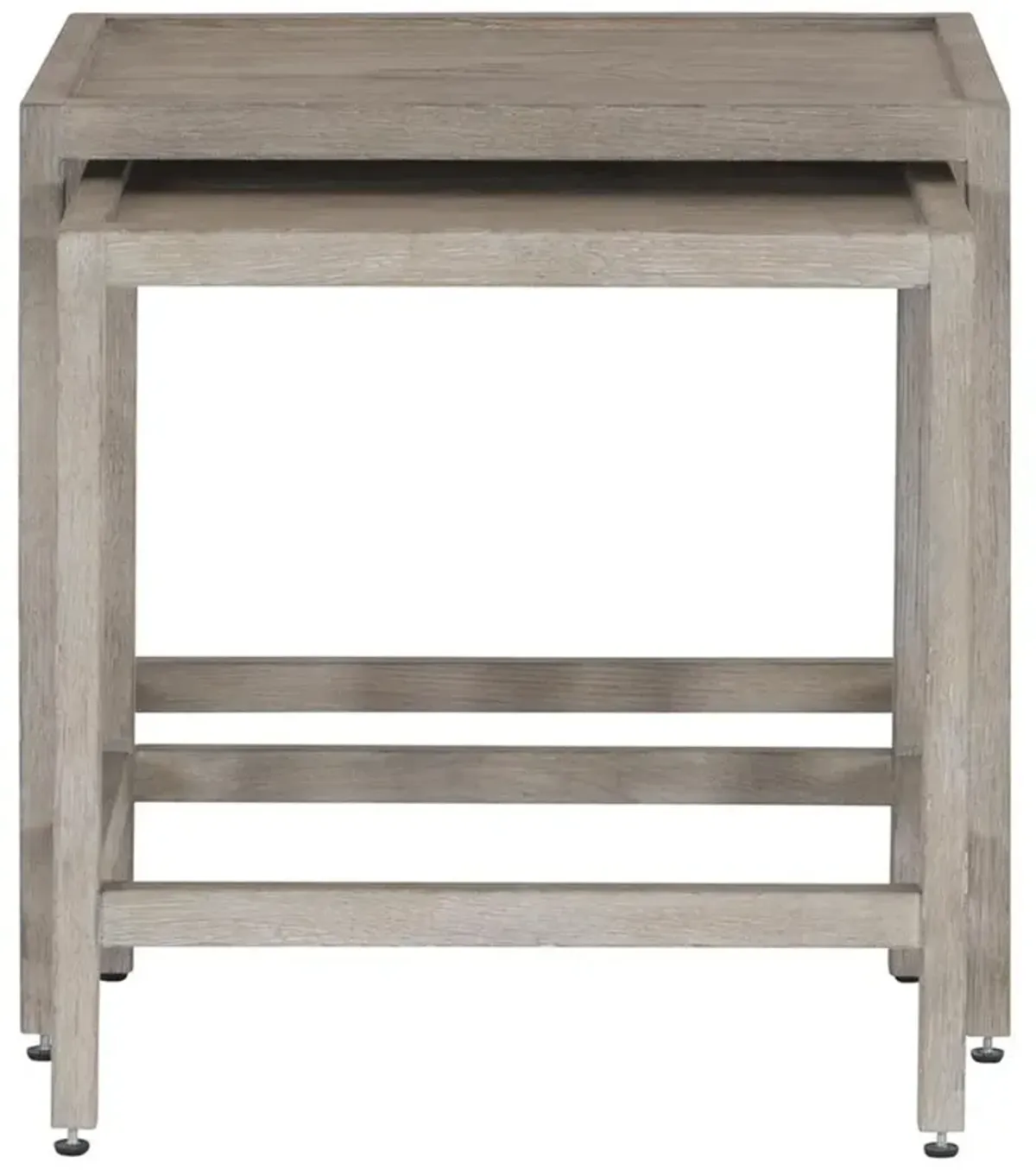 Anita Modern Classic Pewter Oak Wood Nesting Tables