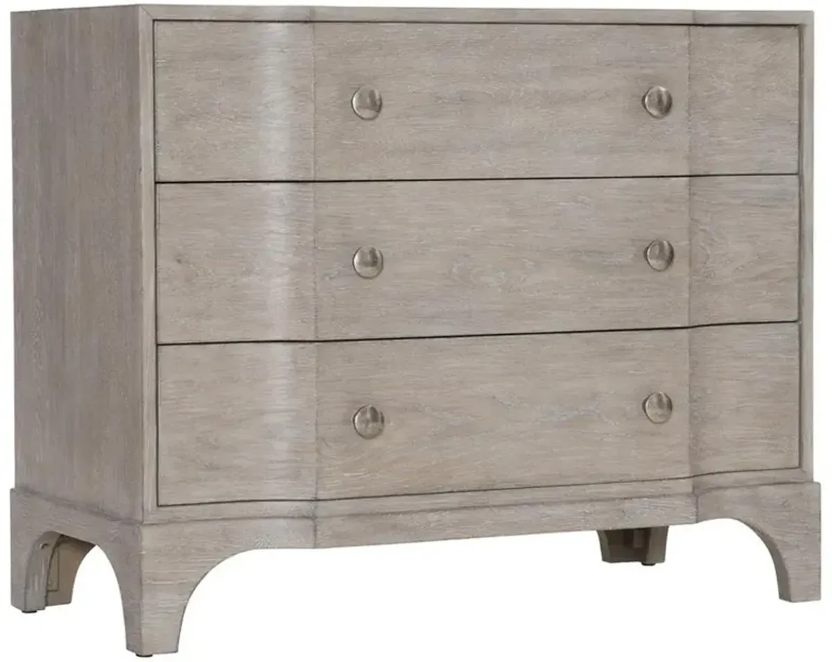 Anita French Country Light Brown Solid Oak Wood 3 Drawer Nightstand - Large