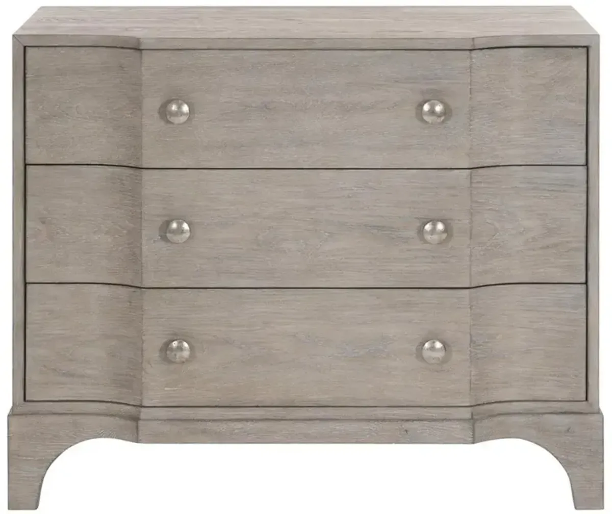 Anita French Country Light Brown Solid Oak Wood 3 Drawer Nightstand - Large